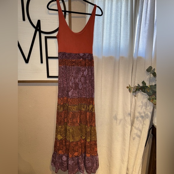 ANTHROPOLOGIE COLIMA SNAKE PRINT MAXI DRESS Small - Picture 3 of 10
